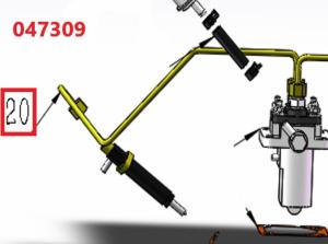 Трубка топливная высокого давления №2 SDG 11000(..),CD2V88F / High pressure tubing right (HD2V88.10.2) Трубка топливная высокого давления №2 SDG 11000(..),CD2V88F / High pressure tubing right (HD2V88.10.2)