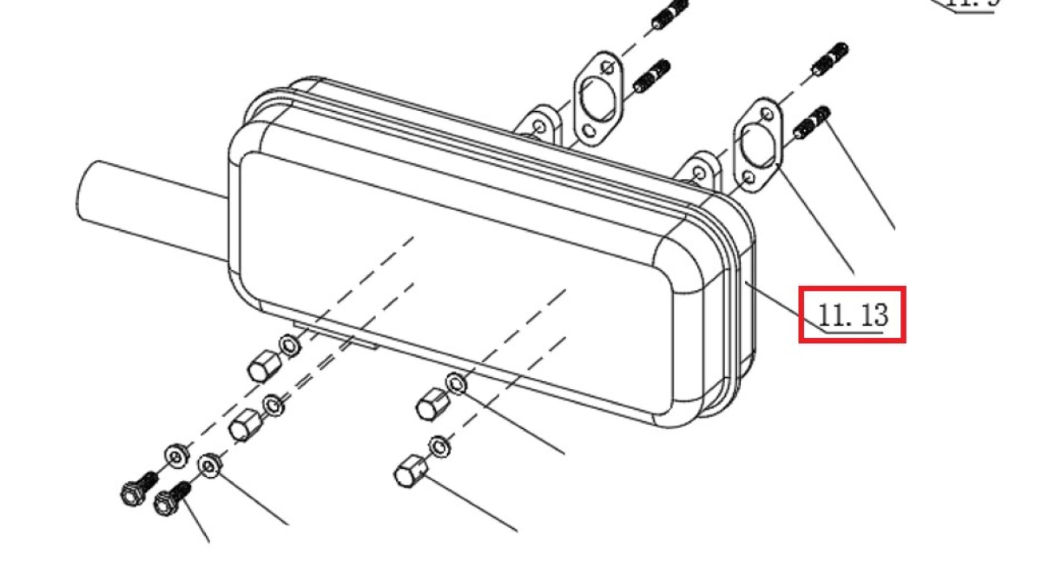 Глушитель SDG 10000(..),LT290FE Lt / Muffler (1.02.08.01.0016) Глушитель SDG 10000(..),LT290FE Lt / Muffler (1.02.08.01.0016)