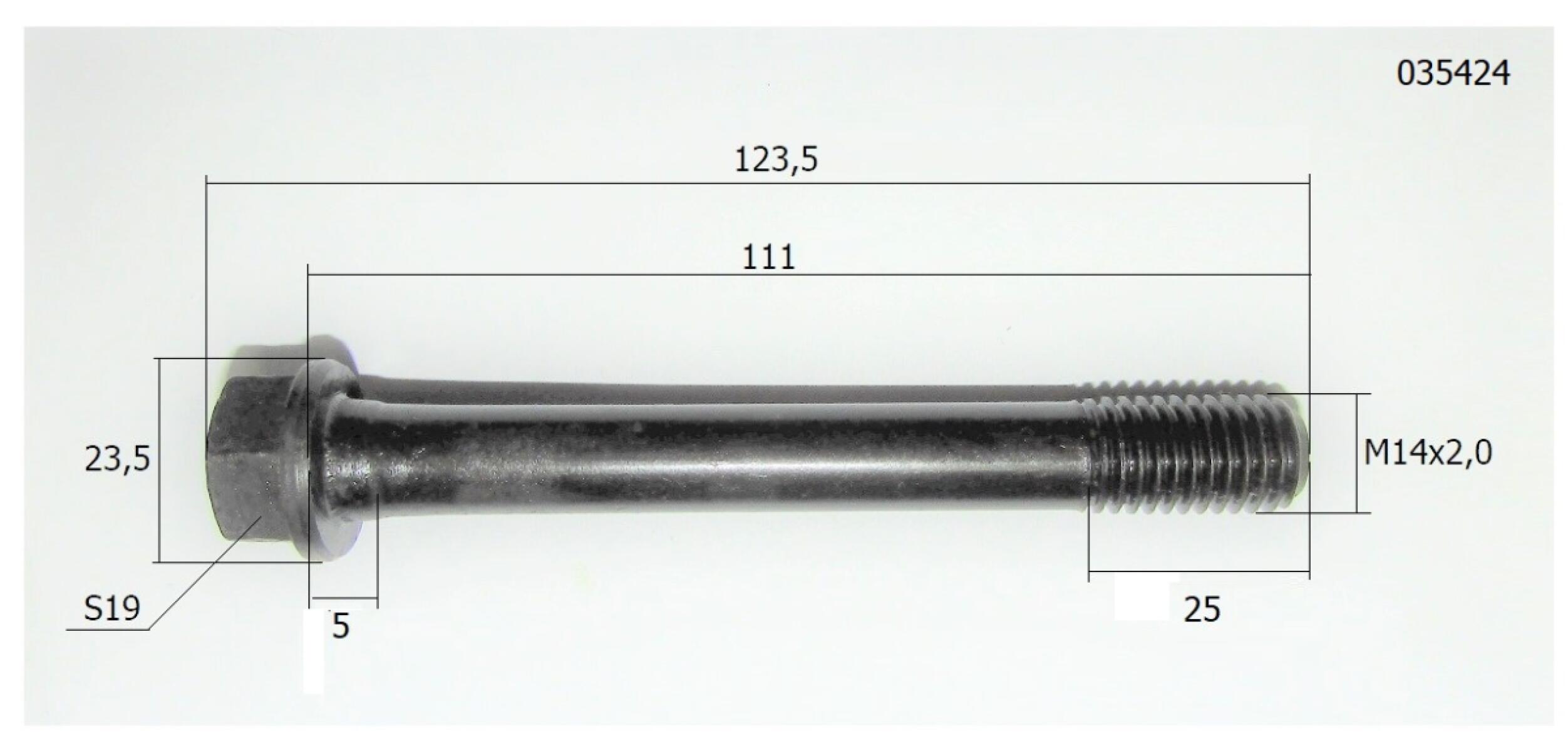 Болт головки блока цилиндров (L=123,5 мм) /Cylinder head bolt Болт головки блока цилиндров (L=123,5 мм) /Cylinder head bolt