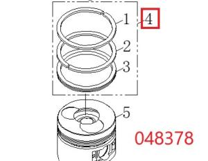 Кольца поршневые (комплект) Diesel 188FE/Piston Ring Assy, №4 (20084-00151-00)