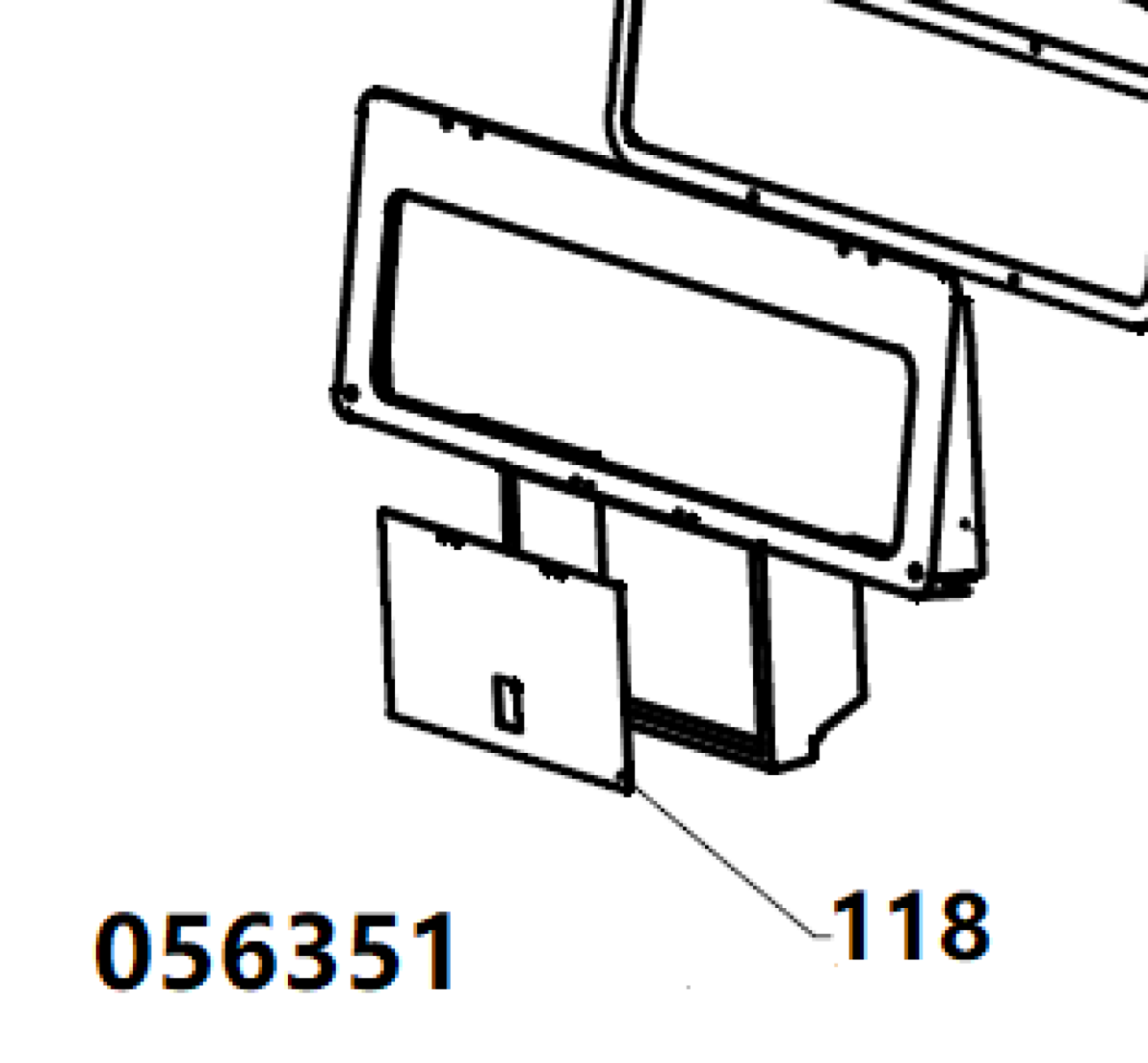 DUAL DWG-500 / Position 118 - Power outlet panel door (33013-01191-00) DUAL DWG-500 / Position 118 - Power outlet panel door (33013-01191-00)