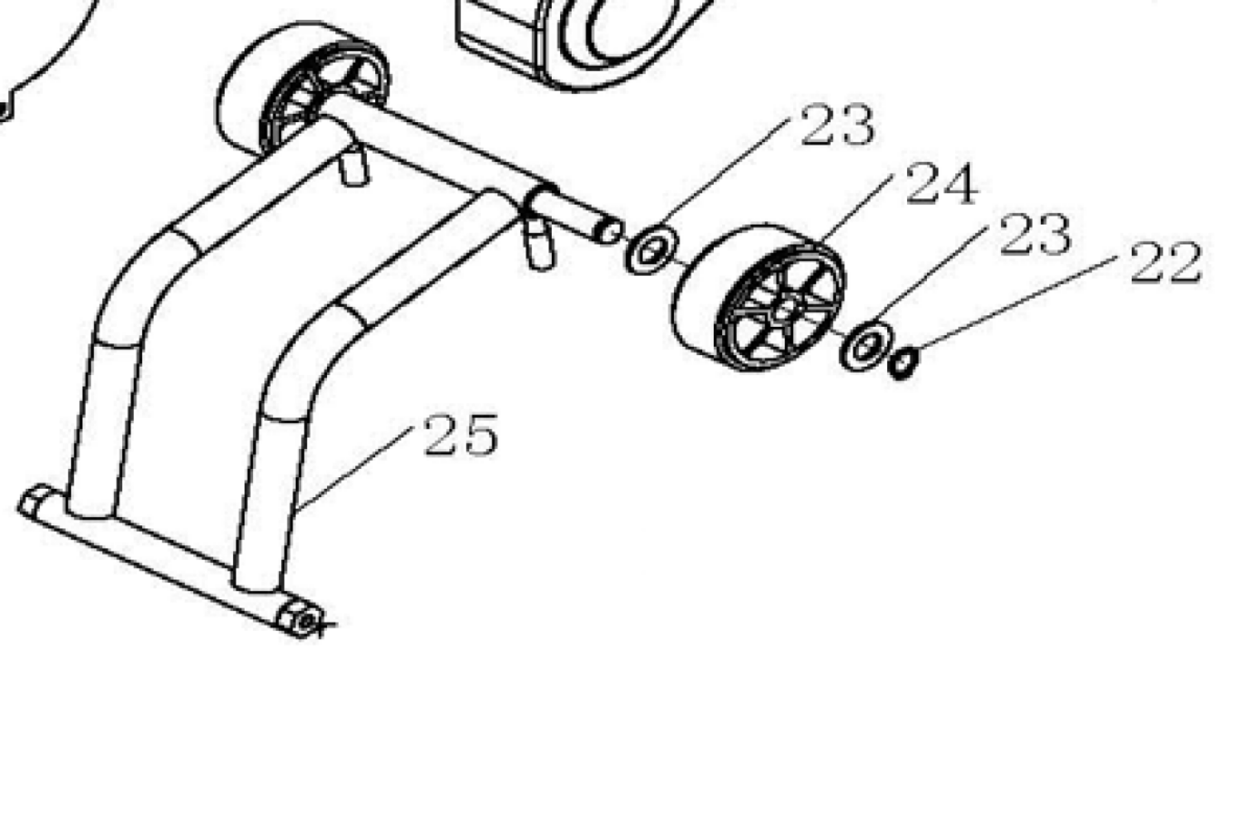 Транспортировочная ось в сборе TSS-WP70L/Tholley wheel assy, №22+23+24+25 (CNP10022+CNP10023+CNP10024+CNP10025) Транспортировочная ось в сборе TSS-WP70L/Tholley wheel assy, №22+23+24+25 (CNP10022+CNP10023+CNP10024+CNP10025)