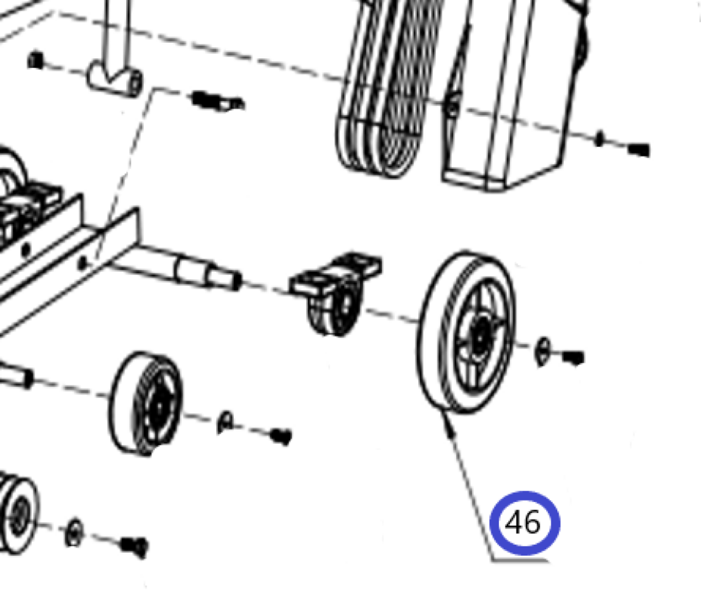 Колесо заднее TSS RH-500/Big travelling wheel TSS RH-500, №46 (Q500-46) Колесо заднее TSS RH-500/Big travelling wheel TSS RH-500, №46 (Q500-46)