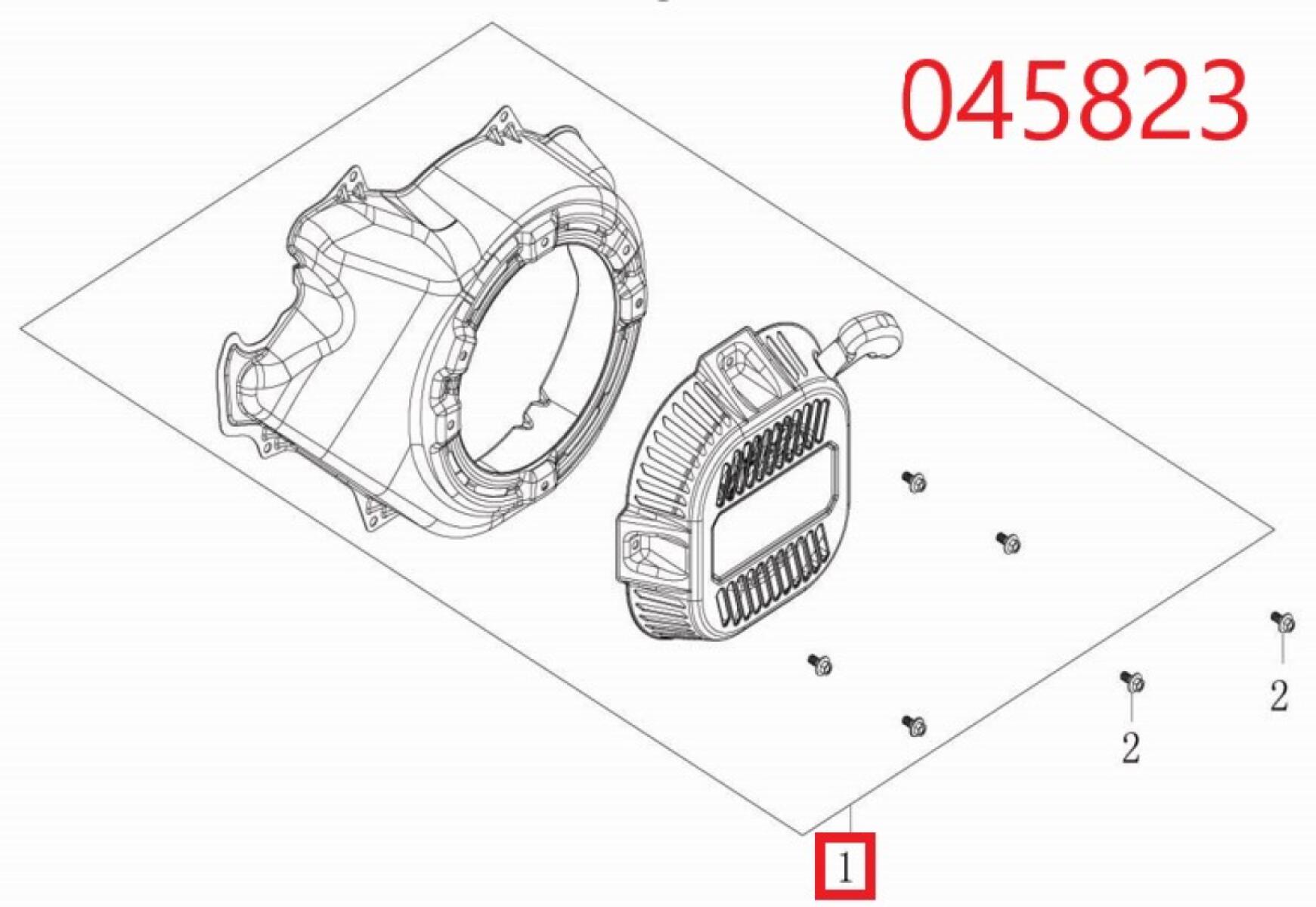 Стартер ручной в сборе с кожухом маховика SGG 9000(.L.),LC192FD Lc / Recoil starter assy (193490475-0012) Стартер ручной в сборе с кожухом маховика SGG 9000(.L.),LC192FD Lc / Recoil starter assy (193490475-0012)