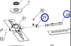 Ось лопасти в сборе со ступицей TSS DMD/DMR1000H,L/Blade fixer + Adjusting device TSS DMD/DMR1000, №28+№29 (PT3628+PT3629) Ось лопасти в сборе со ступицей TSS DMD/DMR1000H,L/Blade fixer + Adjusting device TSS DMD/DMR1000, №28+№29 (PT3628+PT3629)