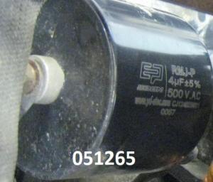 Capacitor 4uF 500V AC (31005-00217-00) Capacitor 4uF 500V AC (31005-00217-00)
