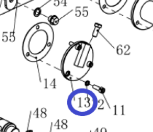 Крышка подшипника TSS-WP265YH/Bearing cover / shut-off, №13 (CNP330Y003-13) Крышка подшипника TSS-WP265YH/Bearing cover / shut-off, №13 (CNP330Y003-13)
