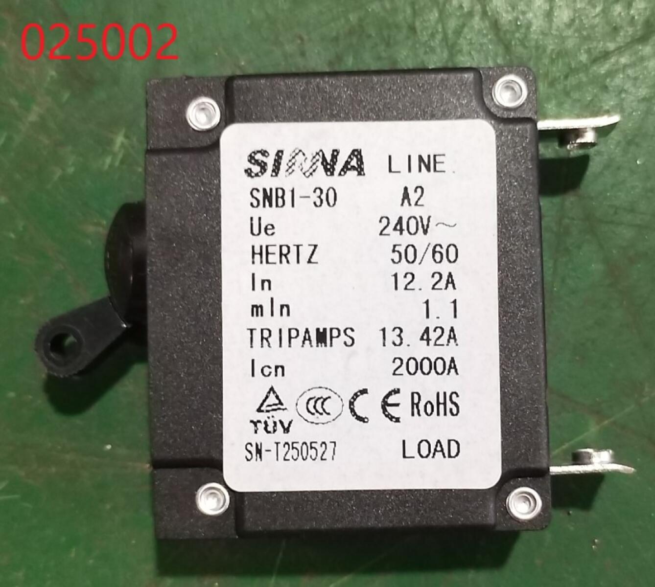 Выключатель автоматический (одинарный) 12.2A SGG 2800EN / AC circuit breaker Выключатель автоматический (одинарный) 12.2A SGG 2800EN / AC circuit breaker