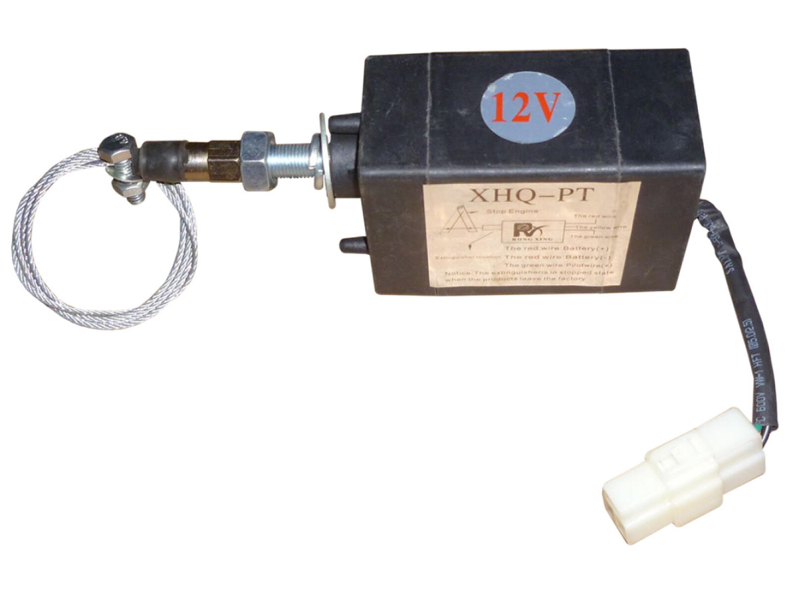 Соленоид ТНВД (12v) (с тросиком) (XHQ-PT,12 v)/(Fuel cut solenoid valve subassembly ar.plastic 12v) Соленоид ТНВД (12v) (с тросиком) (XHQ-PT,12 v)/(Fuel cut solenoid valve subassembly ar.plastic 12v)